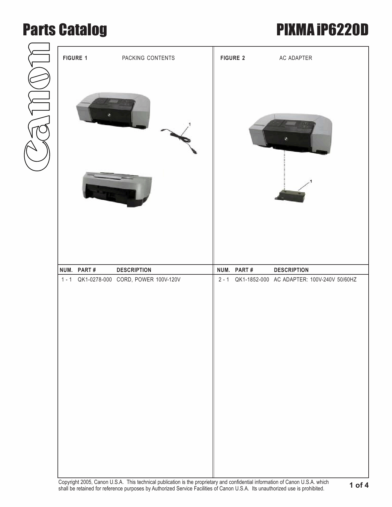 Canon PIXMA iP6220D Parts Catalog-2